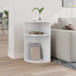 End Table Υψηλής γυαλάδας λευκό 29,6 x 29,6 x 60 εκ - Pakobazaar