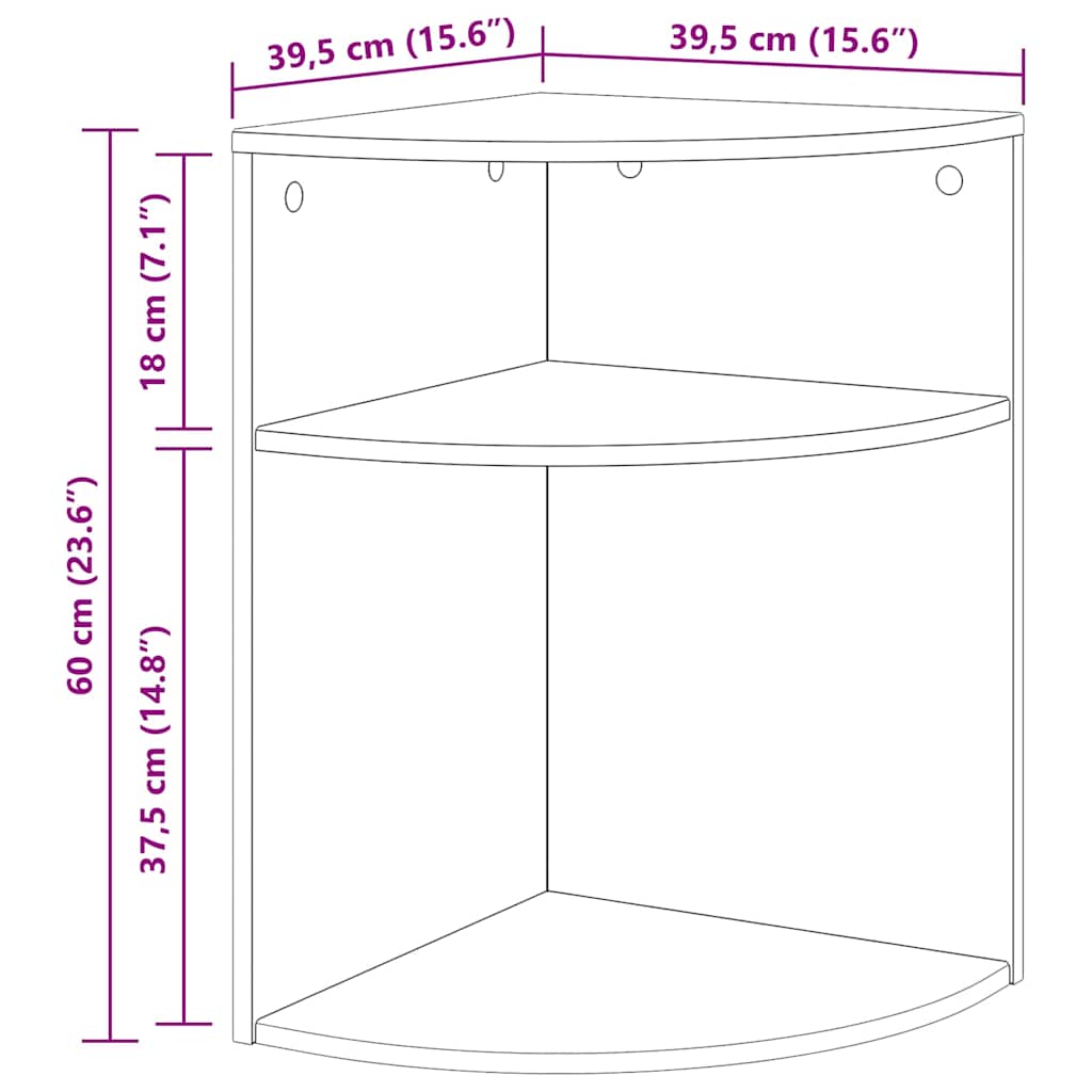 End Table Μαύρο 39,7 x 39,7 x 60 εκ Επεξεργασμένο ξύλο - Pakobazaar