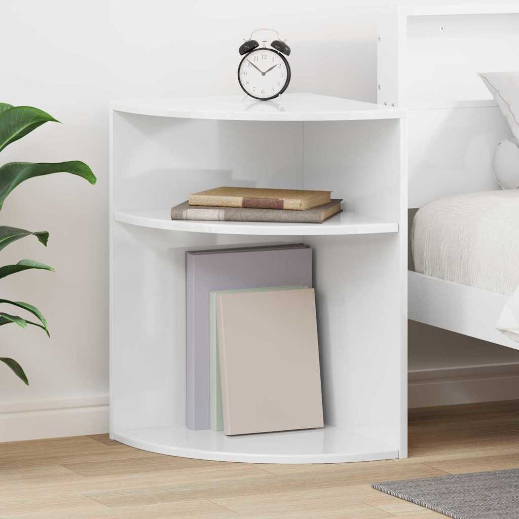 End Table Υψηλής γυαλάδας λευκό 39,7 x 39,7 x 60 εκ - Pakobazaar