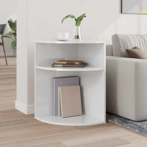 End Table Υψηλής γυαλάδας λευκό 39,7 x 39,7 x 60 εκ - Pakobazaar