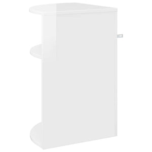 End Table Υψηλής γυαλάδας λευκό 39,7 x 39,7 x 60 εκ - Pakobazaar