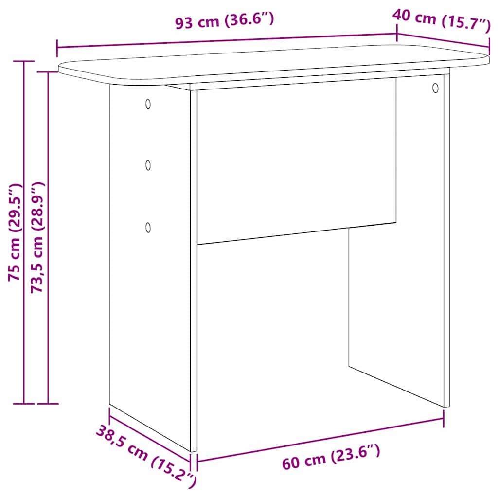 Τραπέζι κονσόλας Υψηλής γυαλάδας λευκό 93 x 40 x 75 εκ