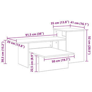 Τραπέζι κονσόλας Σκυρόδεμα Γκρι 91,5 x 35 x 38,5 εκ - Pakobazaar