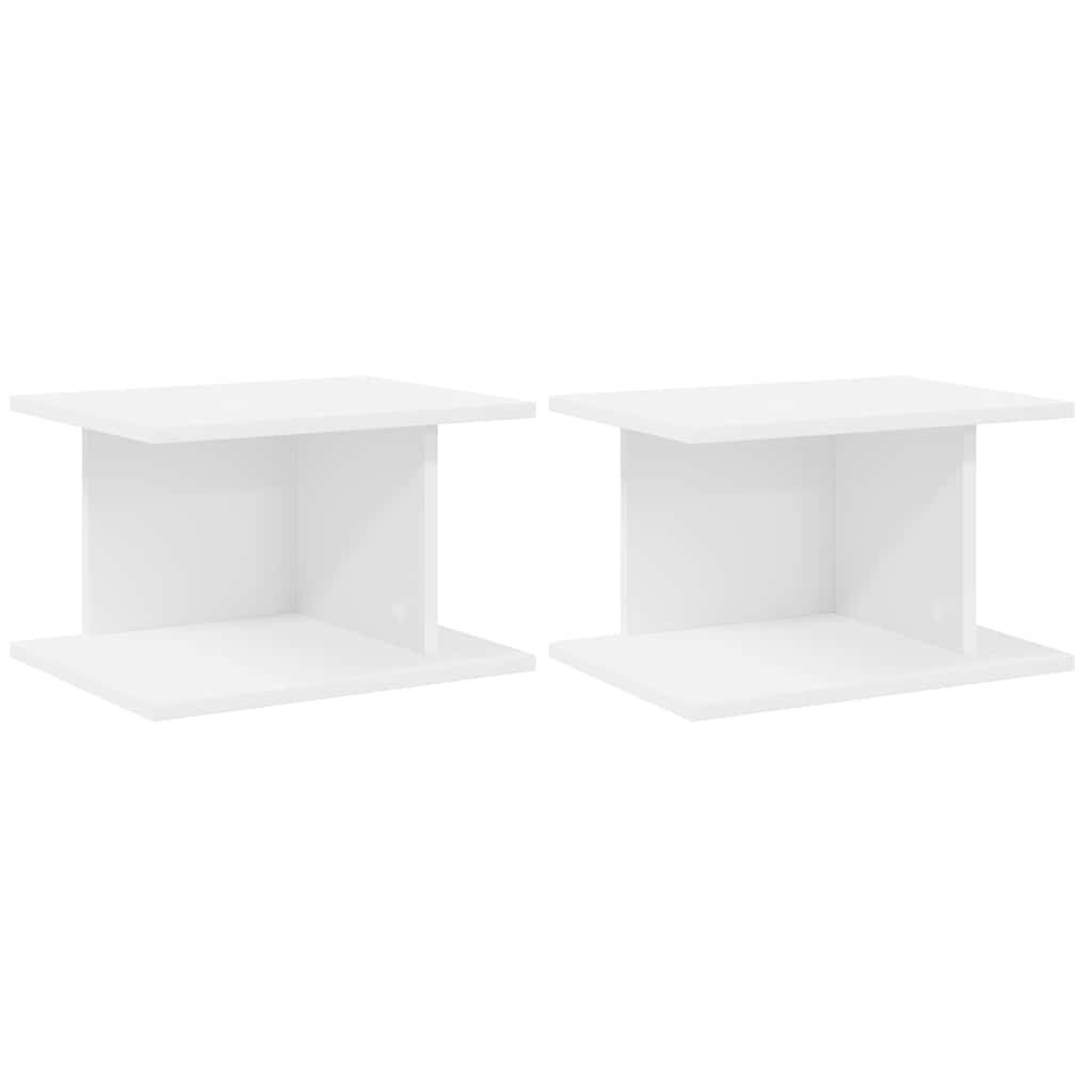 Κομοδίνο 2 pcs Λευκό 40 x 30 x 25 εκ Επεξεργασμένο ξύλο