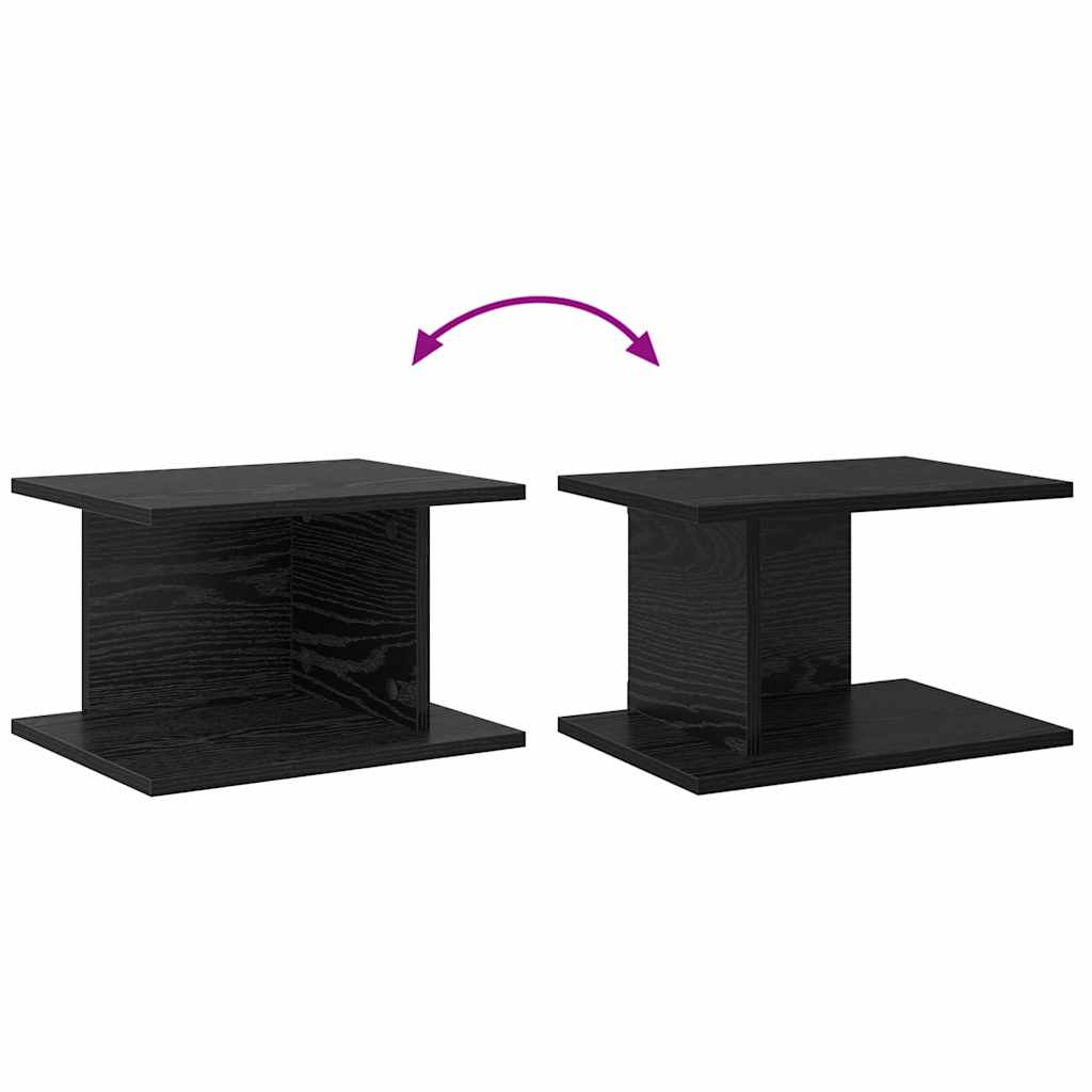 Κομοδίνο 2 pcs Μαύρη Οξυά 40 x 30 x 25 εκ Επεξεργασμένο ξύλο