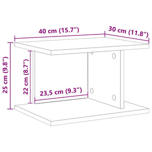 Κομοδίνο Καπνιστό Δρύς 40 x 30 x 25 εκ Επεξεργασμένο Ξύλο