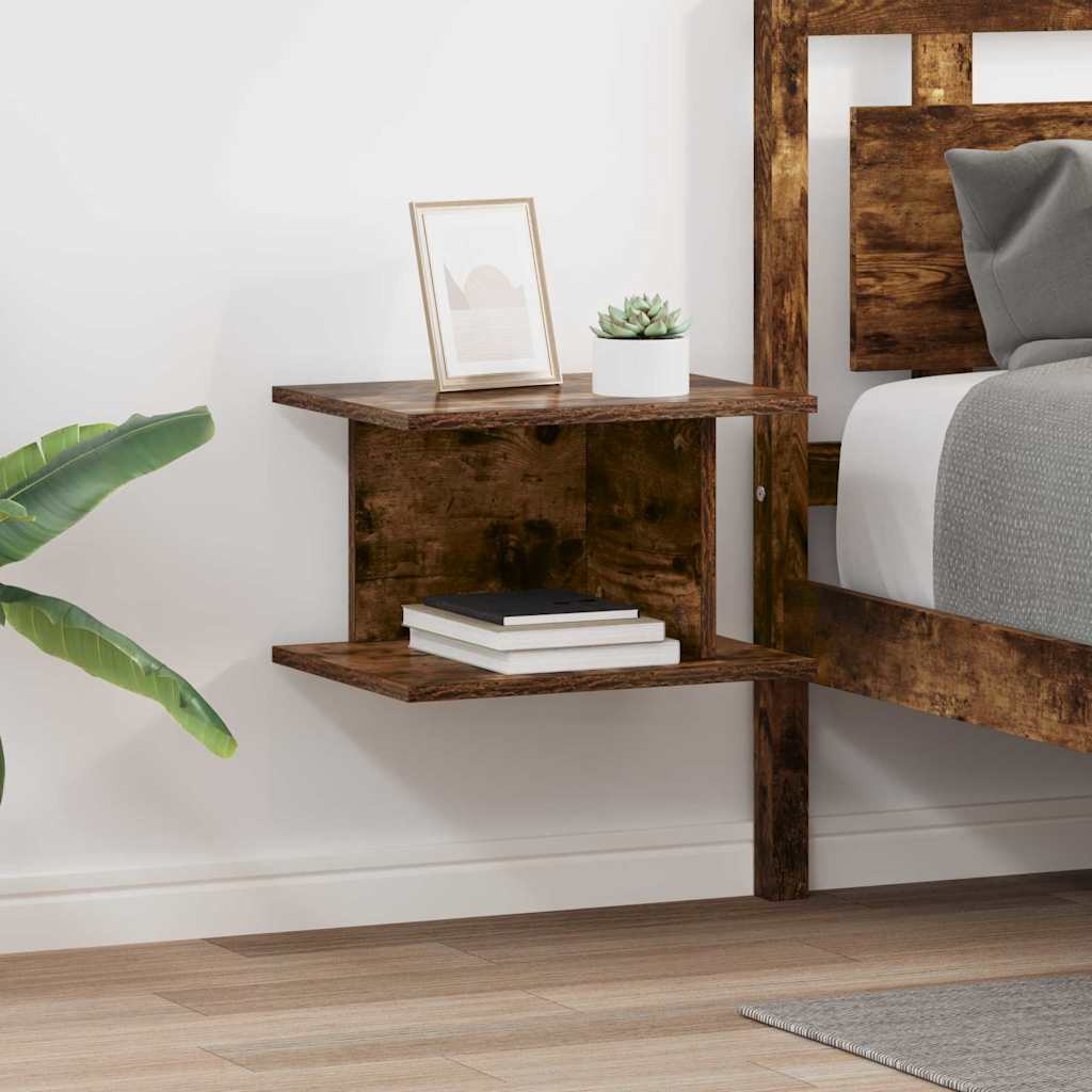 Κομοδίνο 2 pcs Καπνιστό Δρύς 40 x 30 x 25 εκ Επεξεργασμένο ξύλο