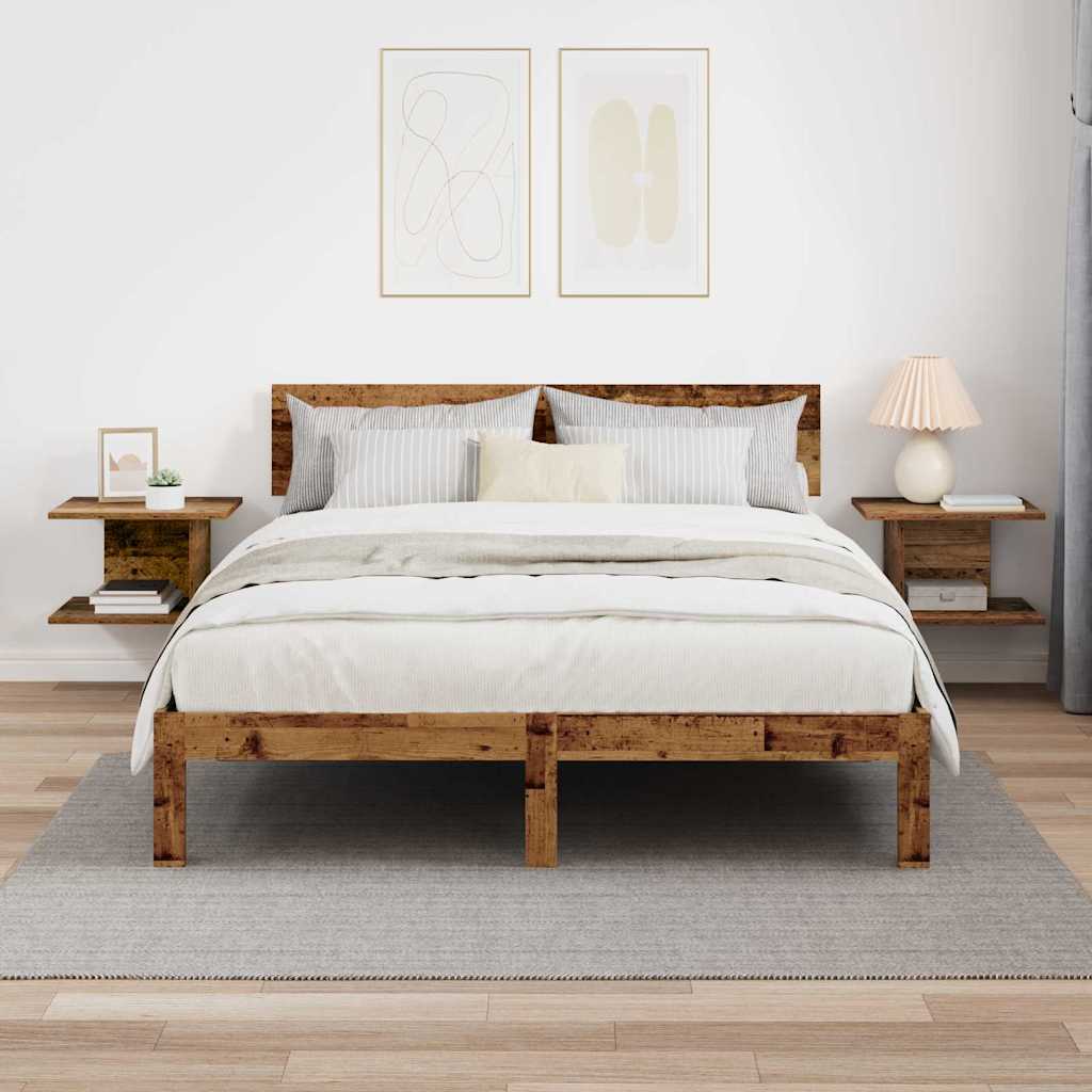 Κομοδίνο 2 pcs Παλιό ξύλο 40 x 30 x 25 εκ Επεξεργασμένο ξύλο