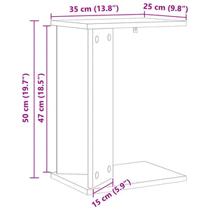End Table Λευκό 35 x 25 x 50 εκ Επεξεργασμένο ξύλο - Pakobazaar