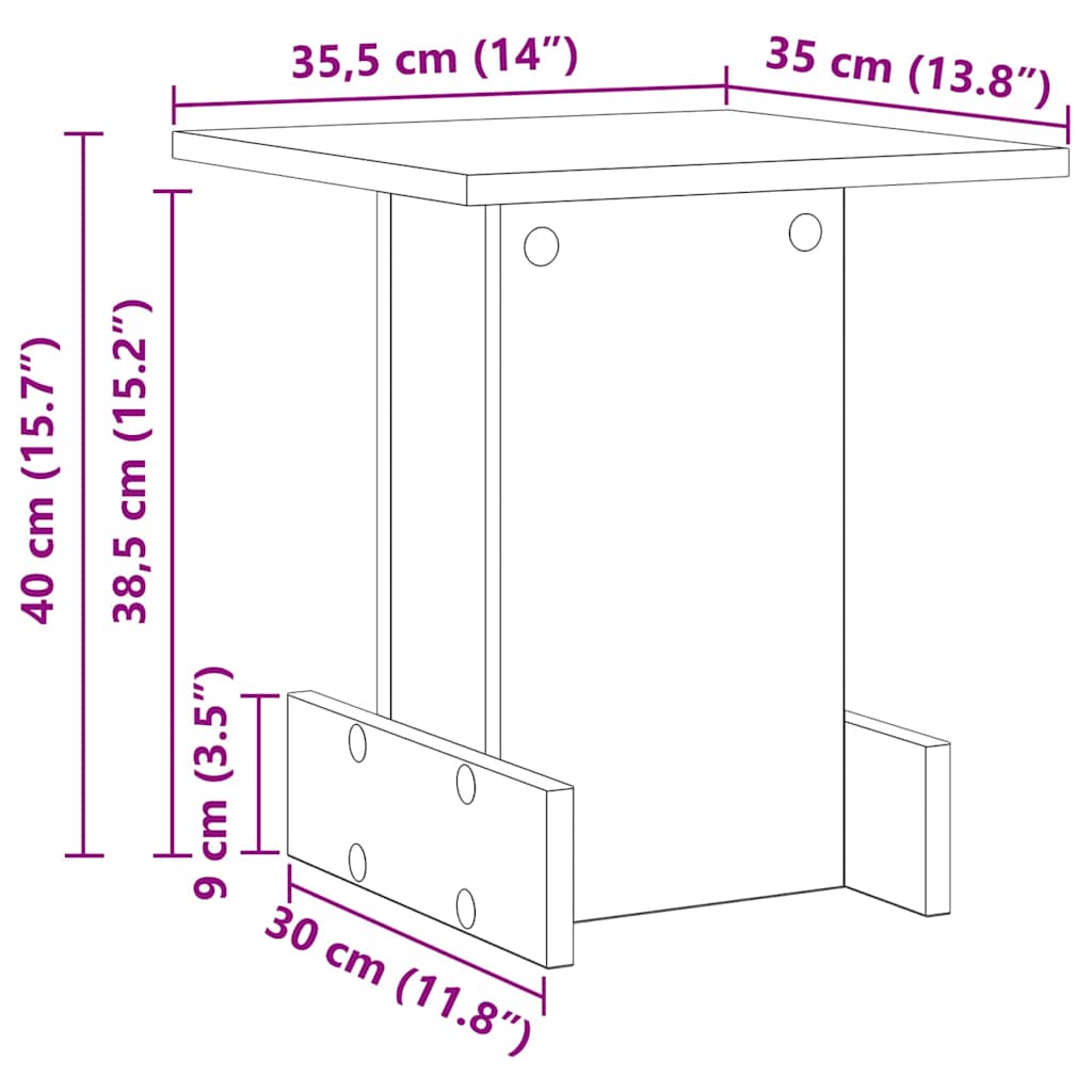 End Table Δρύς Sonoma 35,5 x 35 x 40 εκ Επεξεργασμένο ξύλο