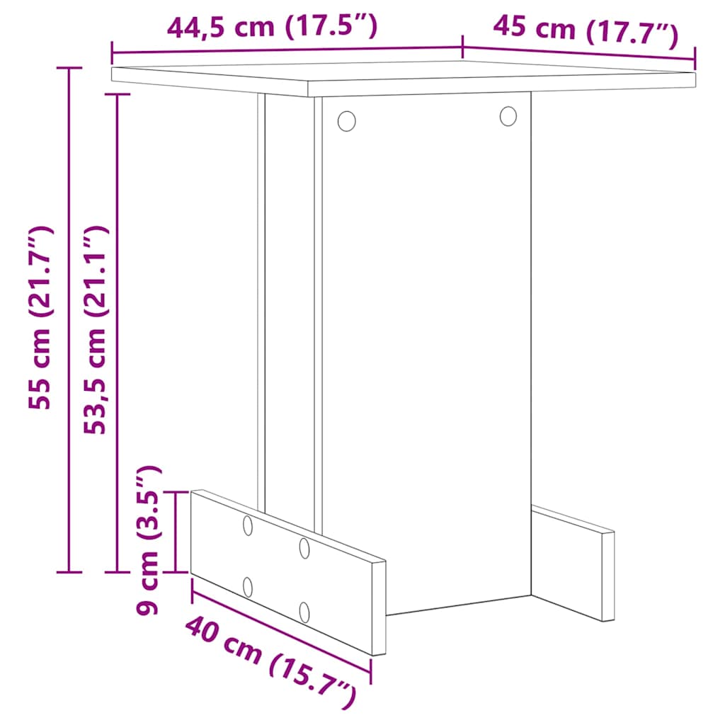 End Table Σκυρόδεμα Γκρι 44,5 x 45 x 55 εκ Επεξεργασμένο ξύλο - Pakobazaar