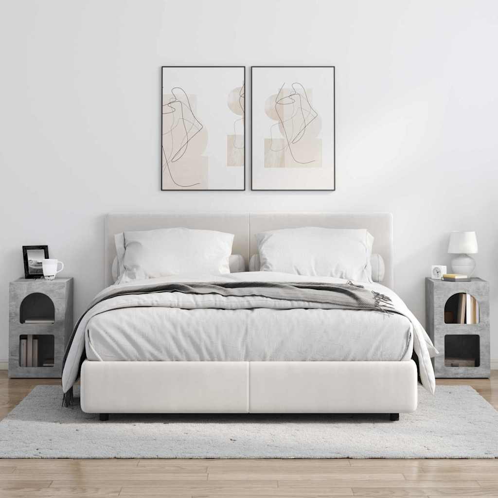 Κομοδίνο 2 pcs Σκυρόδεμα Γκρι 29,5 x 33,5 x 50 εκ - Pakobazaar