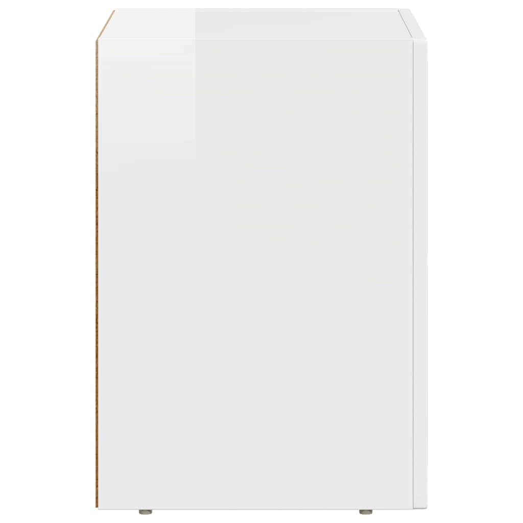 Κομοδίνο Υψηλής γυαλάδας λευκό 29,5 x 33,5 x 50 εκ - Pakobazaar