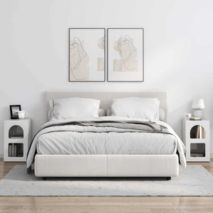 Κομοδίνο 2 pcs Υψηλής γυαλάδας λευκό 29,5 x 33,5 x 50 εκ - Pakobazaar