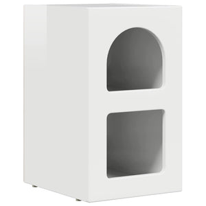Κομοδίνο 2 pcs Υψηλής γυαλάδας λευκό 29,5 x 33,5 x 50 εκ - Pakobazaar