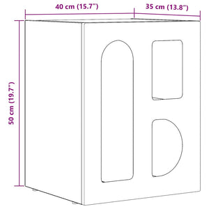 Κομοδίνο ELST 2 τμχ. Λευκό 40 x 35 x 50 εκ. Επεξεργασμένο Ξύλο