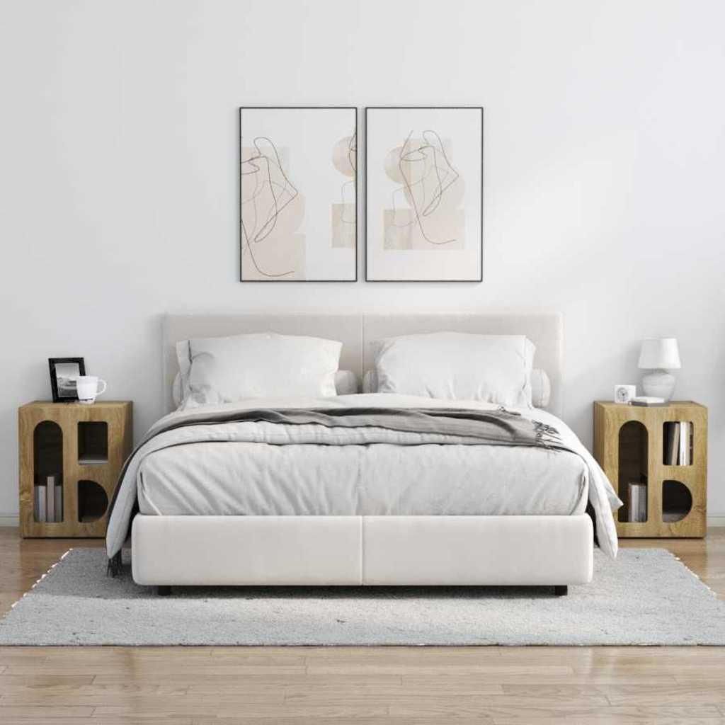 Κομοδίνο 2 pcs Δρύς Sonoma 40 x 35 x 50 εκ. Επεξεργασμένο ξύλο