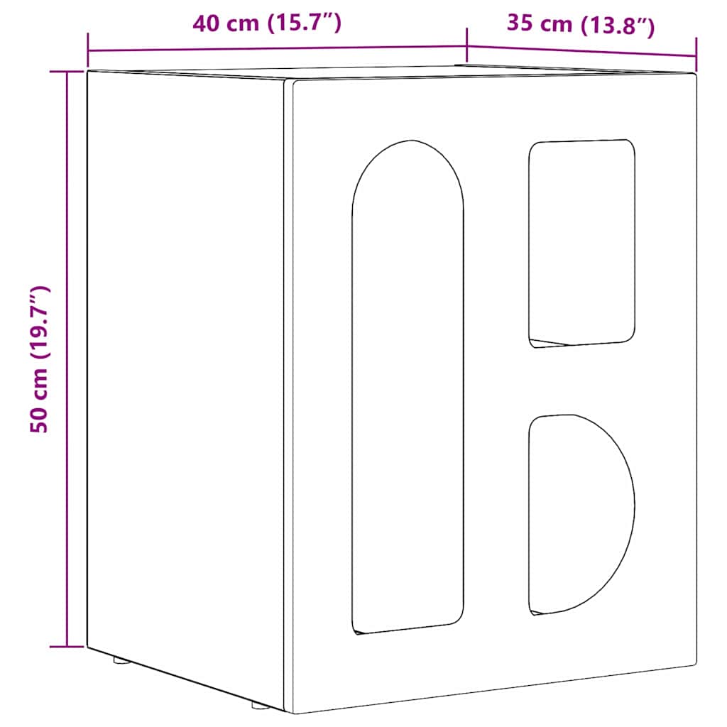 Κομοδίνο Σκυρόδεμα Γκρι 40 x 35 x 50 εκ. Επεξεργασμένο ξύλο