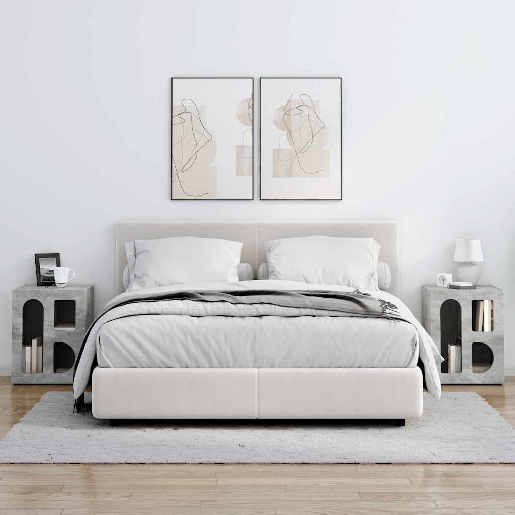 Κομοδίνο 2 pcs Σκυρόδεμα Γκρι 40 x 35 x 50 εκ.