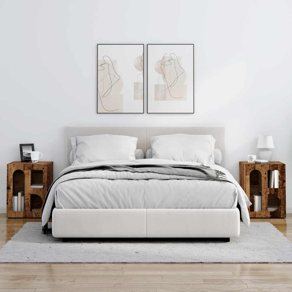 Κομοδίνο 2 pcs Παλιό ξύλο 40 x 35 x 50 εκ. Επεξεργασμένο ξύλο
