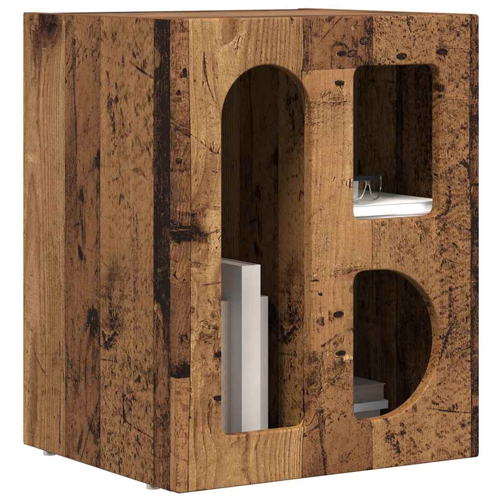 Κομοδίνο 2 pcs Παλιό ξύλο 40 x 35 x 50 εκ. Επεξεργασμένο ξύλο
