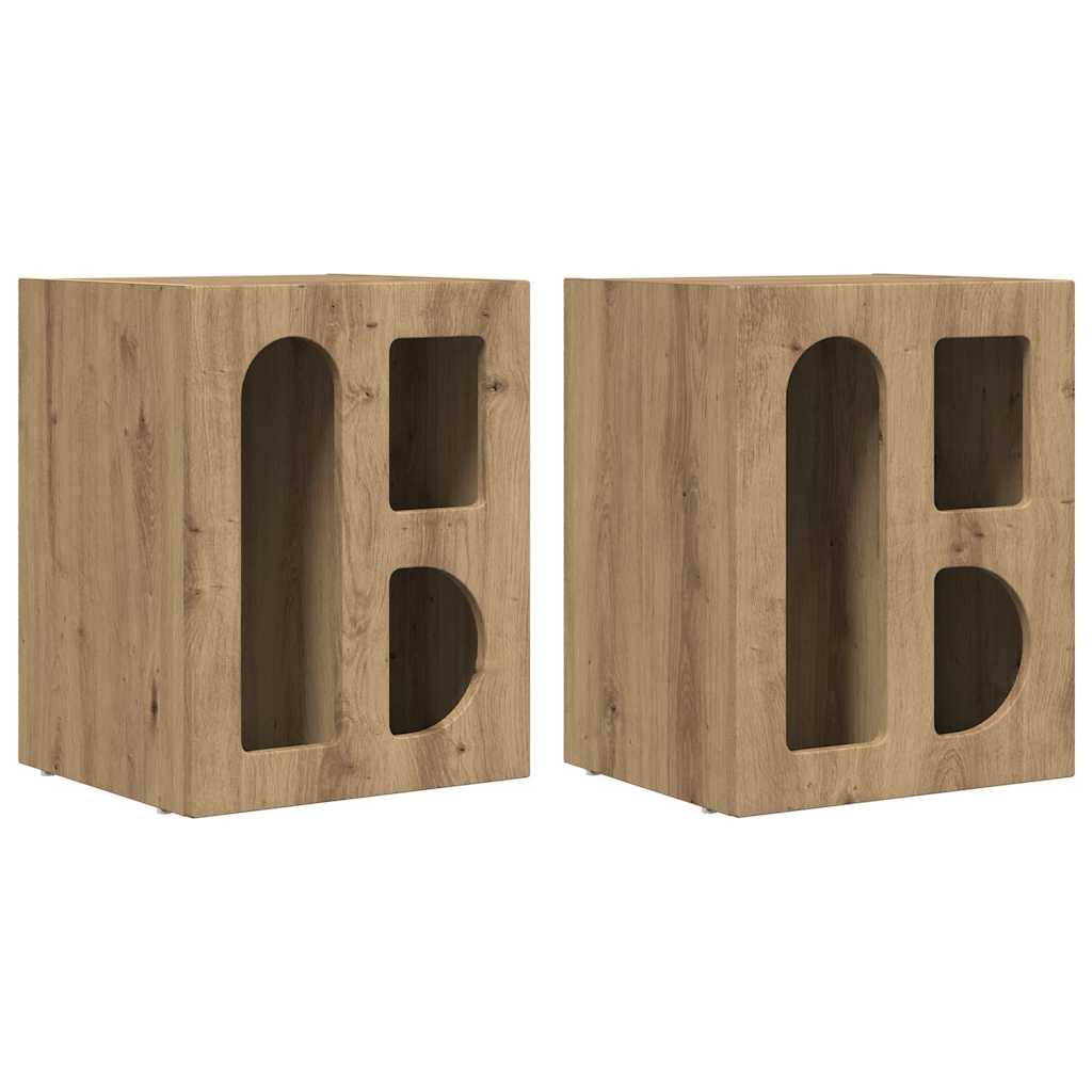 Κομοδίνο 2 pcs Artisan Oak 40 x 35 x 50 εκ. Επεξεργασμένο ξύλο
