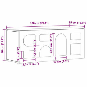 Ντουλάπι TV ELST 100 x 35 x 40 εκ Λευκό Επεξεργασμένο Ξύλο