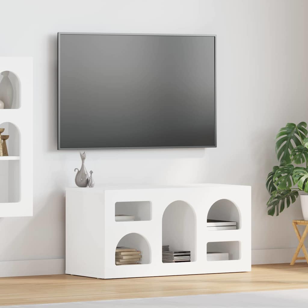 Ντουλάπι TV ELST 80 x 35 x 40 εκ Λευκό Επεξεργασμένο ξύλο