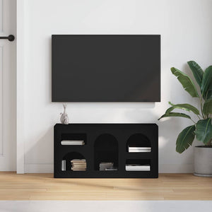 Ντουλάπι TV ELST 80 x 35 x 40 εκ Μαύρο Επεξεργασμένο Ξύλο