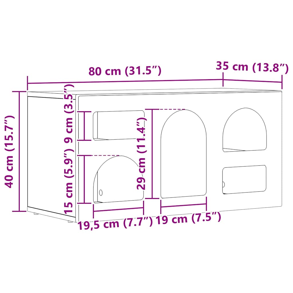 Ντουλάπι TV Σκυρόδεμα Γκρι 80 x 35 x 40 εκ Επεξεργασμένο ξύλο