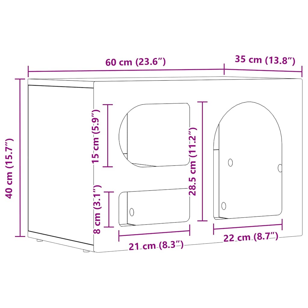 Ντουλάπι TV ELST 60 x 35 x 40 εκ. Λευκό Επεξεργασμένο ξύλο