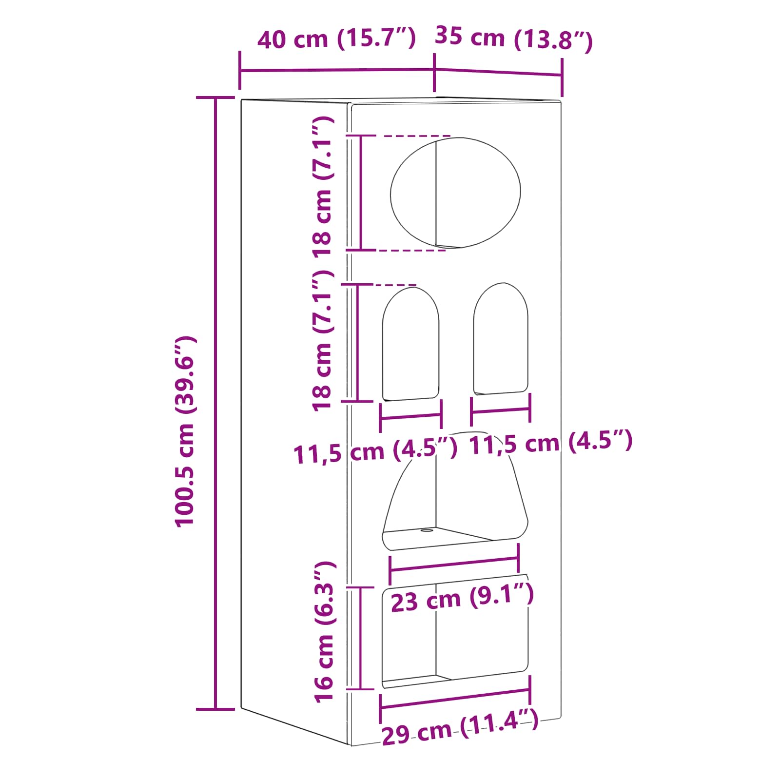 Πλαϊνό γραφείο Γκρίζο Σονομα 40 x 35 x 100,5 εκ