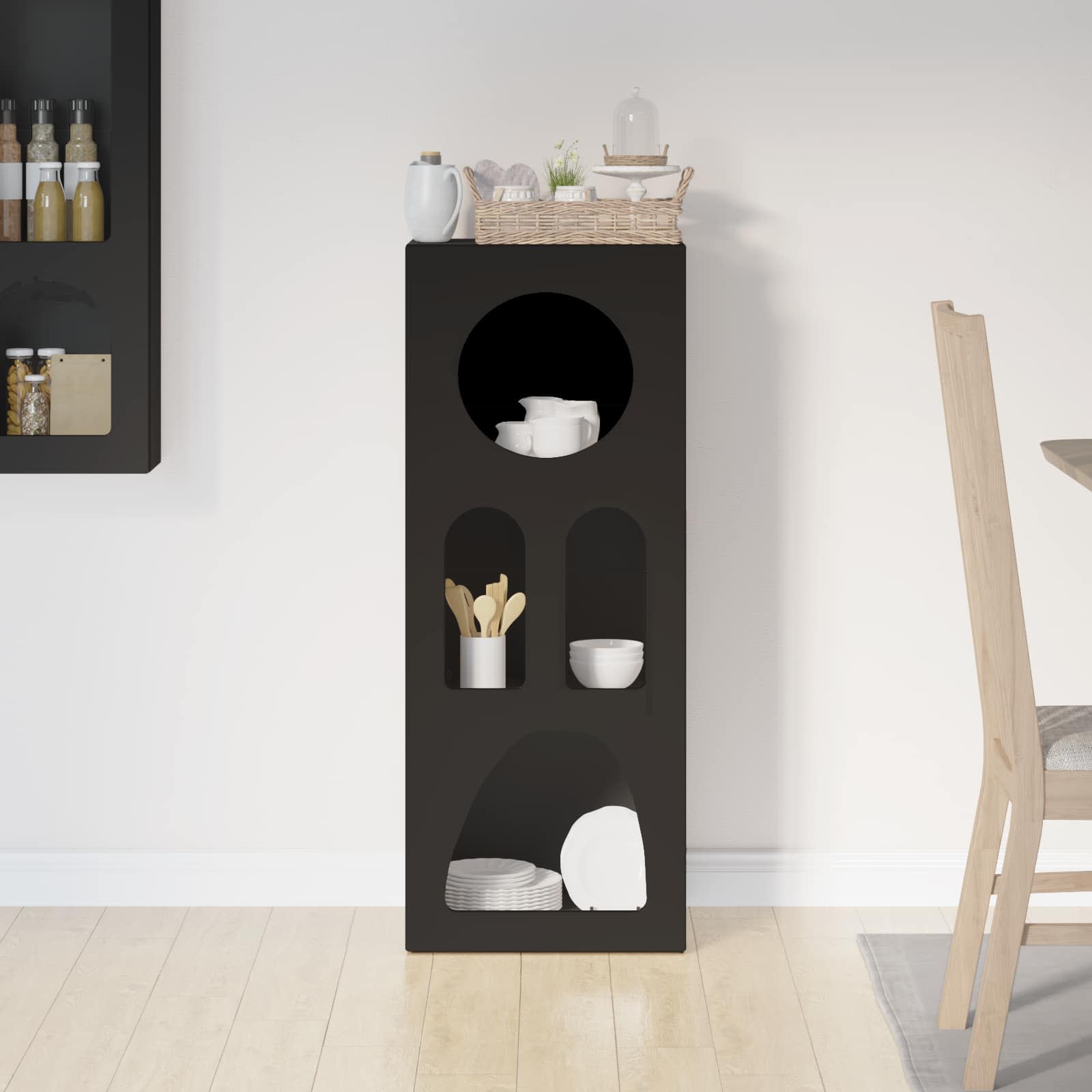 Πλαϊνό γραφείο Μαύρο 40 x 35 x 100.5 εκ Επεξεργασμένο ξύλο