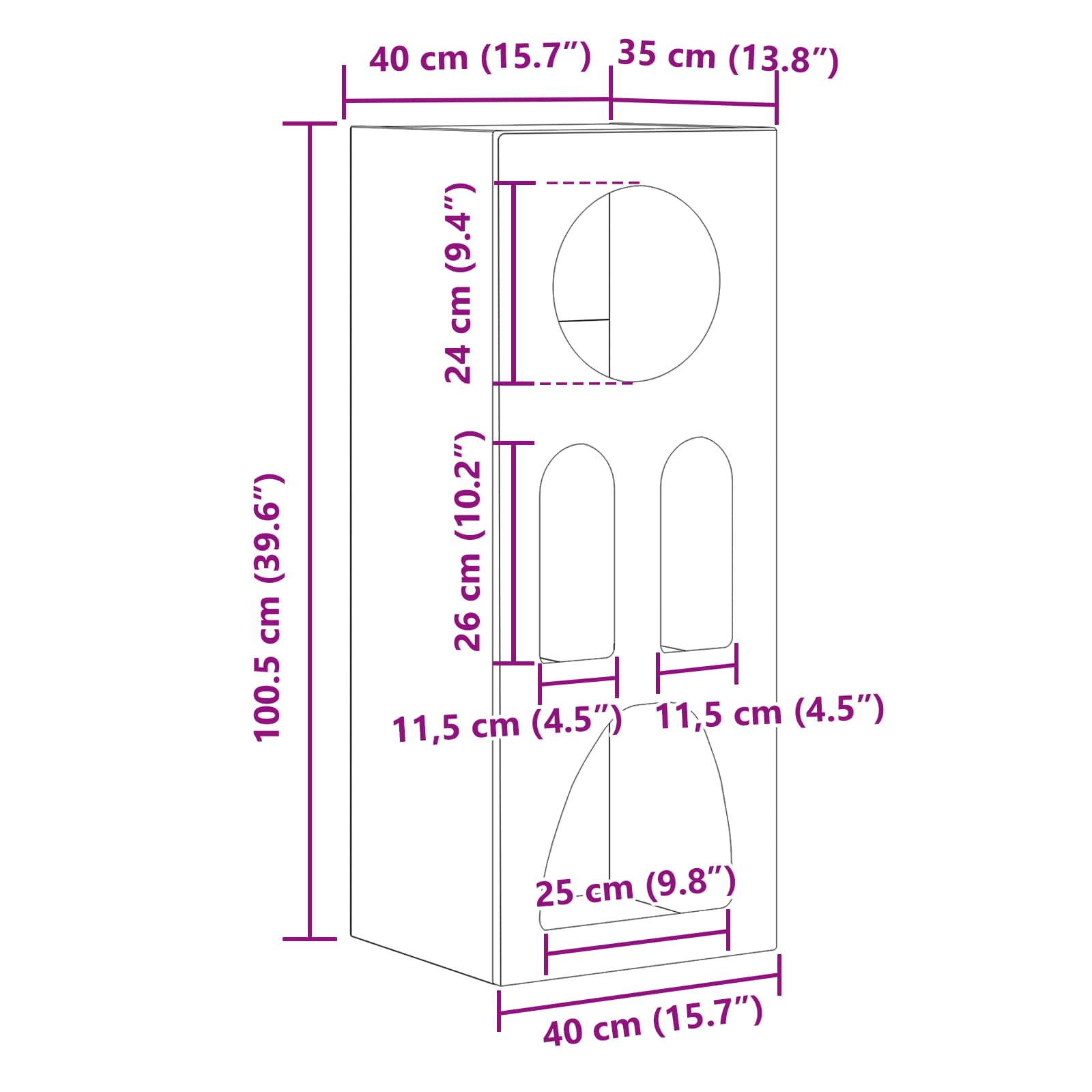 Πλαϊνό γραφείο Υψηλής γυαλάδας λευκό 40 x 35 x 100.5 εκ