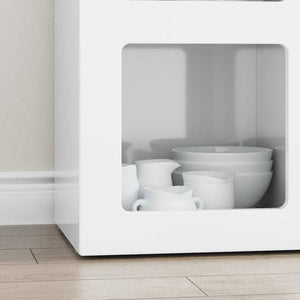 Πλαϊνό γραφείο ELST Υψηλής γυαλάδας λευκό 59 x 35 x 80.5 εκ.