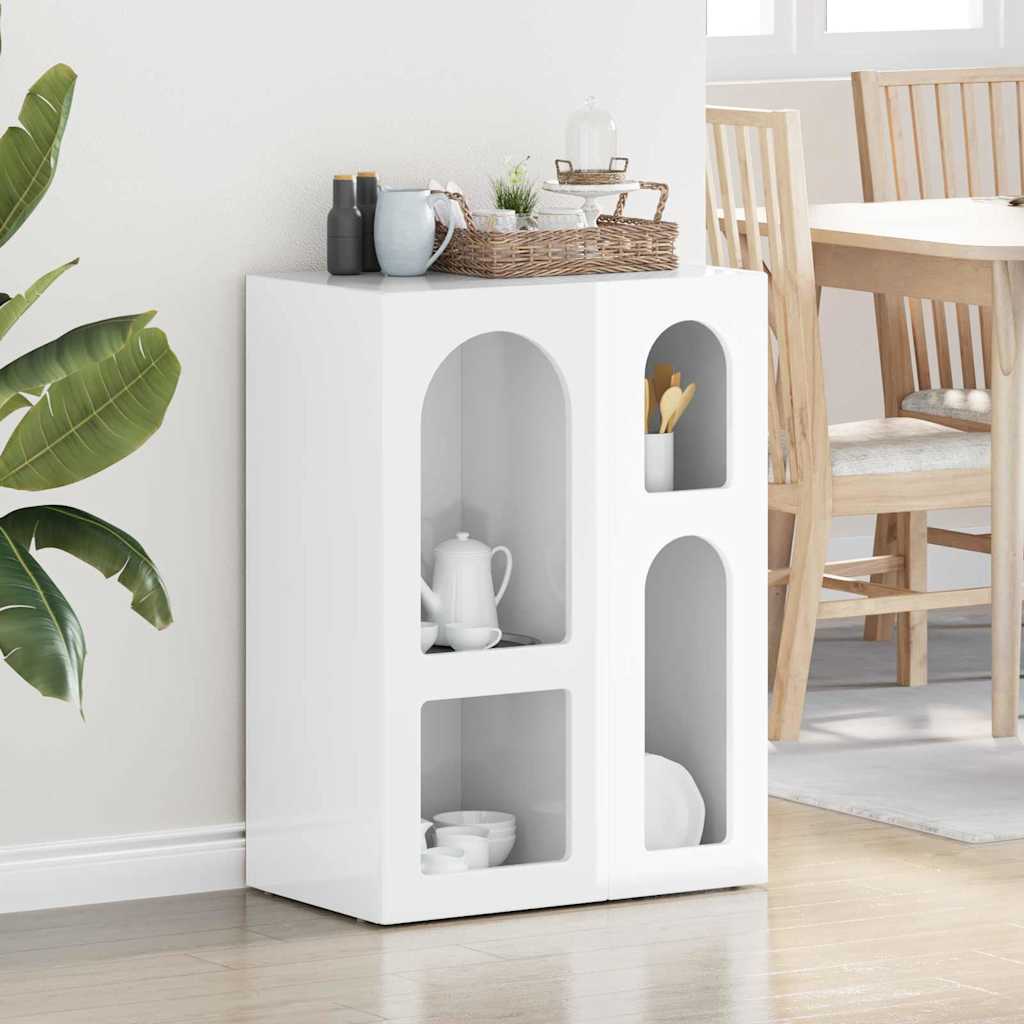 Πλαϊνό γραφείο ELST Υψηλής γυαλάδας λευκό 59 x 35 x 80.5 εκ.