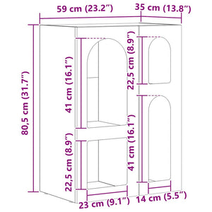 Πλαϊνό γραφείο ELST Καπνιστό Δρύς 59 x 35 x 80.5 εκ.