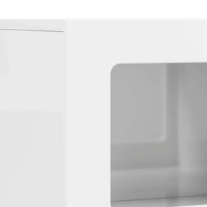 Πλαϊνό γραφείο ELST Υψηλής γυαλάδας λευκό 80.5 x 35 x 59 εκ.