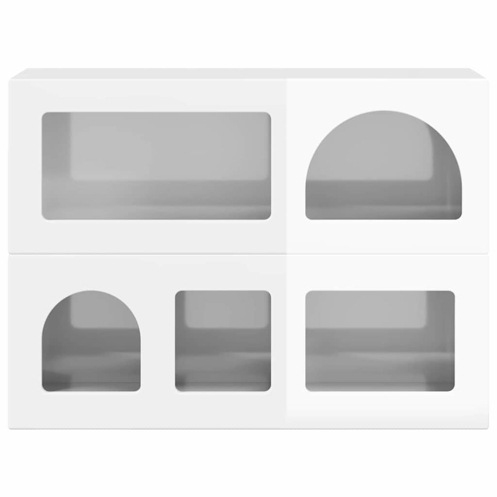 Πλαϊνό γραφείο Υψηλής γυαλάδας λευκό 80.5 x 35 x 59 εκ.