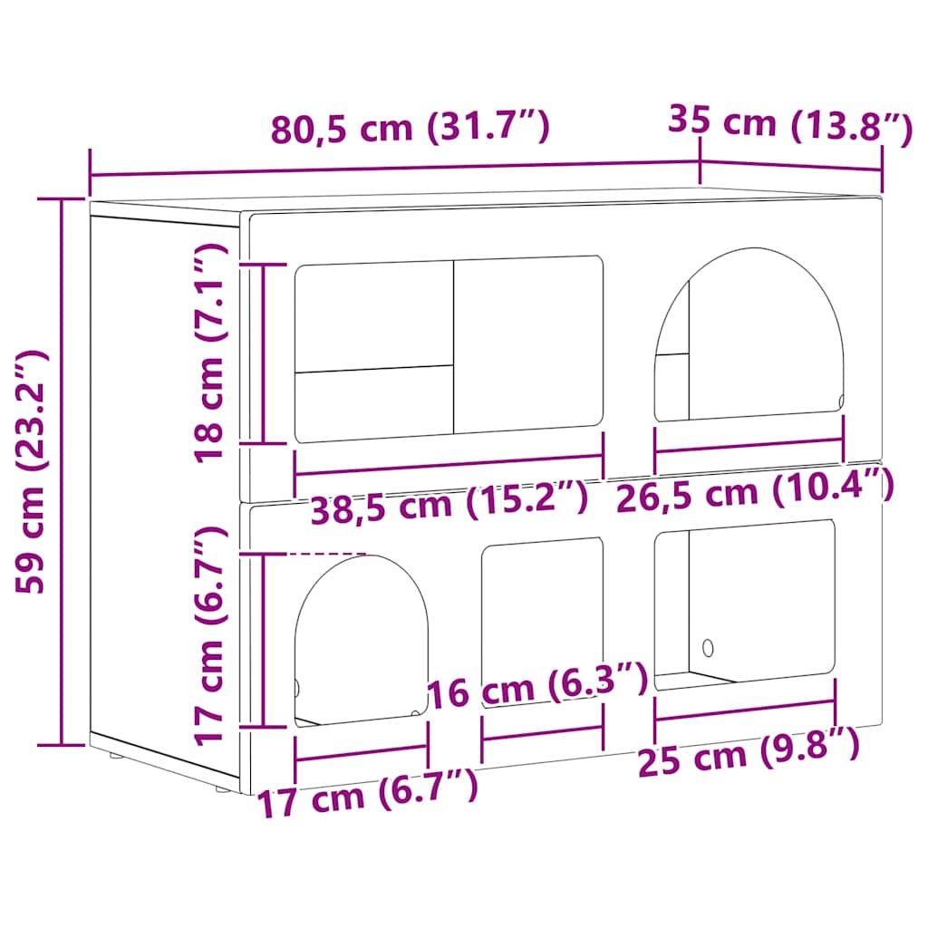 Πλαϊνό γραφείο Artisan Oak 80.5 x 35 x 59 εκ.