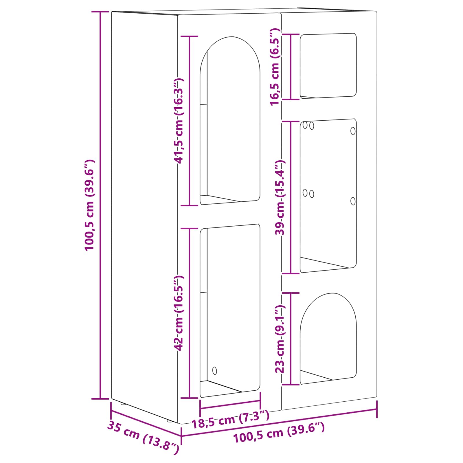 Πλαϊνό γραφείο Λευκό 59 x 35 x 100,5 εκ Επεξεργασμένο ξύλο