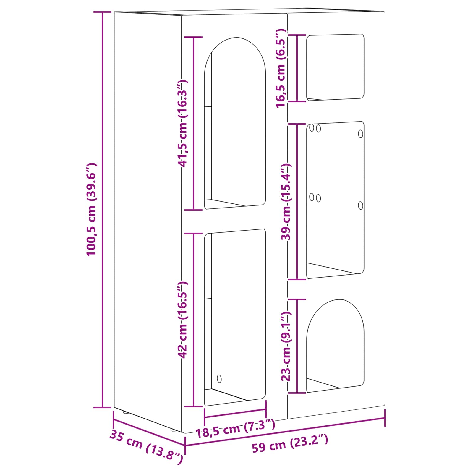 Πλαϊνό γραφείο Γκρίζο Σονομα 59 x 35 x 100,5 εκ