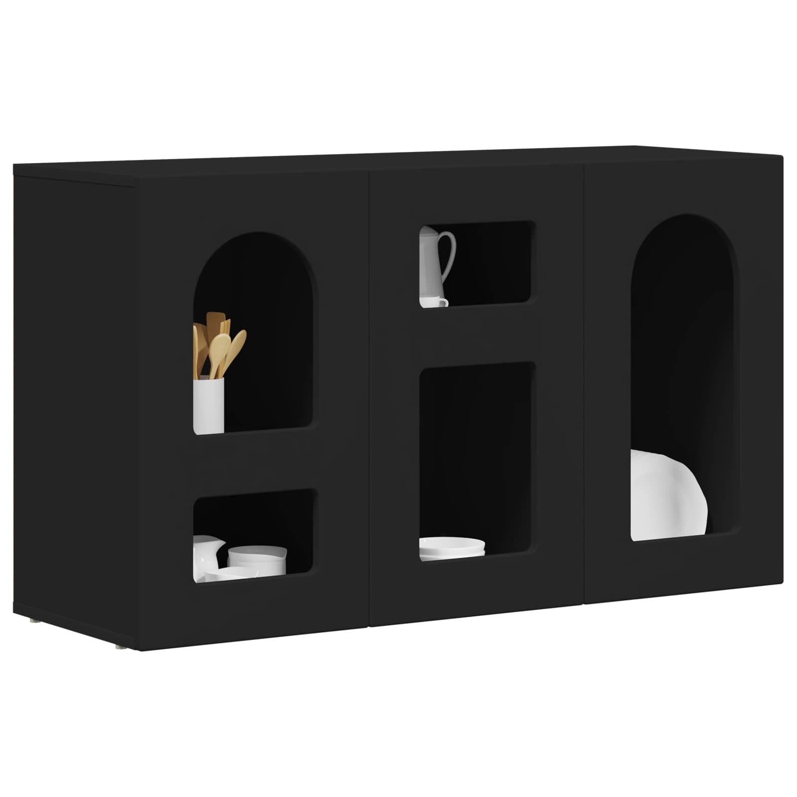 Πλαϊνό γραφείο Μαύρο 100 x 35 x 59 εκ Επεξεργασμένο ξύλο