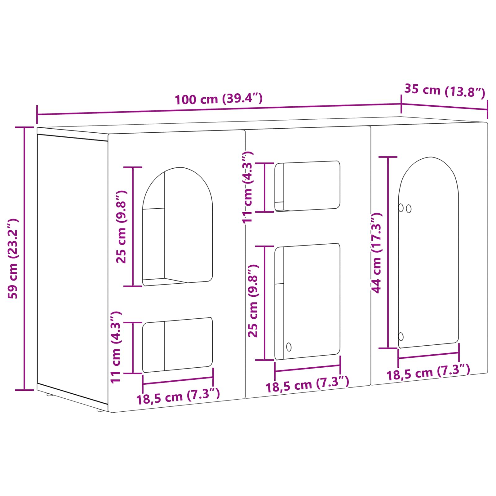 Πλαϊνό γραφείο Artisan Oak 100 x 35 x 59 εκ Επεξεργασμένο ξύλο