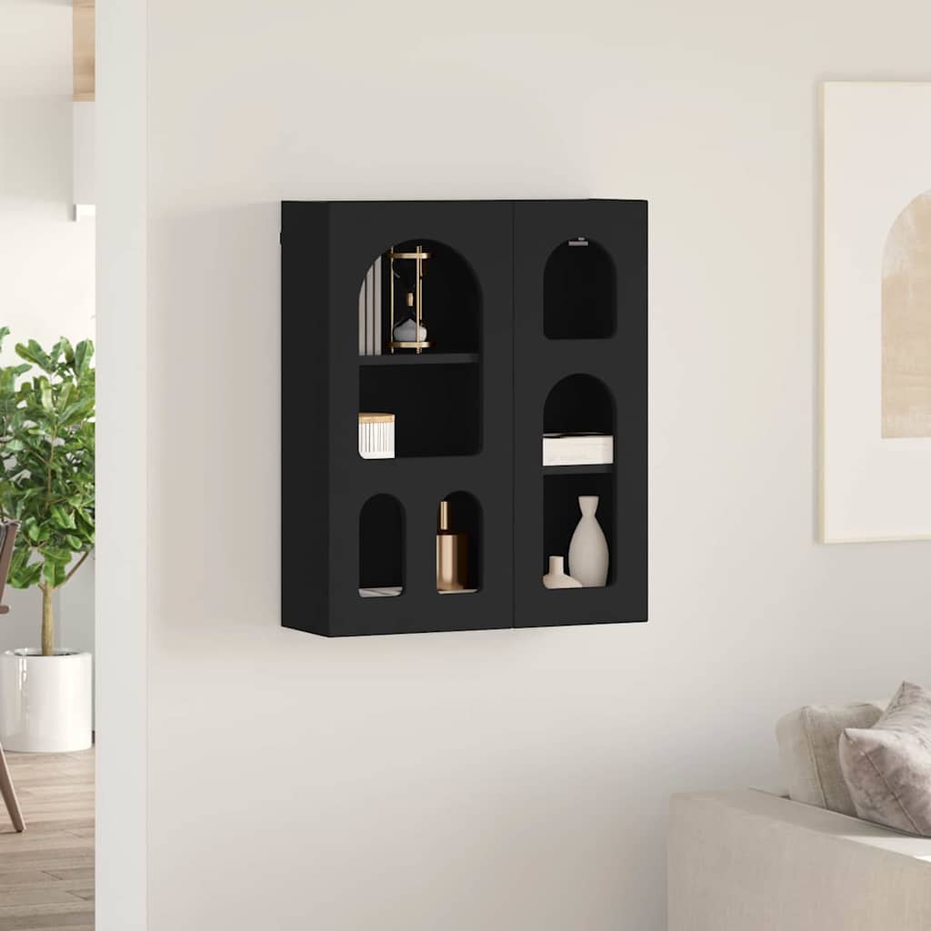 Κρεμαστό ντουλάπι Μαύρο 59 x 20 x 71.5 εκ Επεξεργασμένο ξύλο