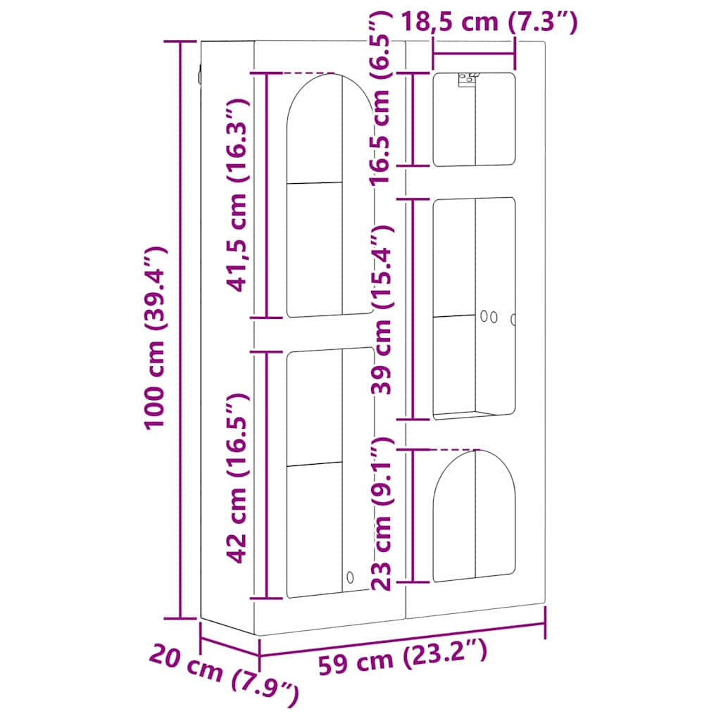Κρεμαστό ντουλάπι με ράφι Σκυρόδεμα Γκρι 59 x 20 x 100 εκ