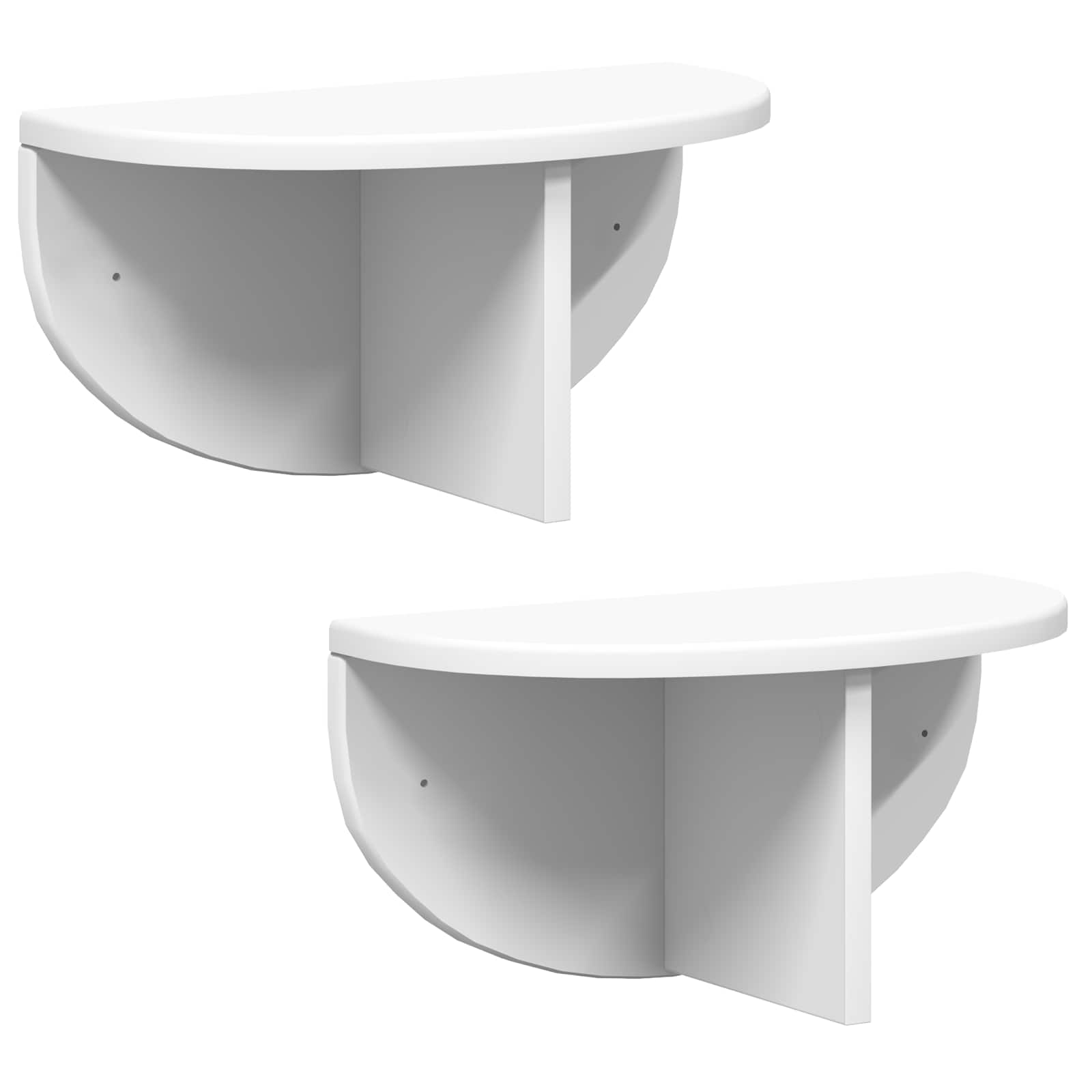 Ράφι Τοίχου 2 pcs Λευκό 38 x 19 x 19 εκ Επεξεργασμένο ξύλο