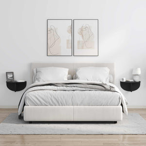 Ράφι Τοίχου 2 pcs Μαύρο 38 x 19 x 19 εκ Επεξεργασμένο ξύλο - Pakobazaar