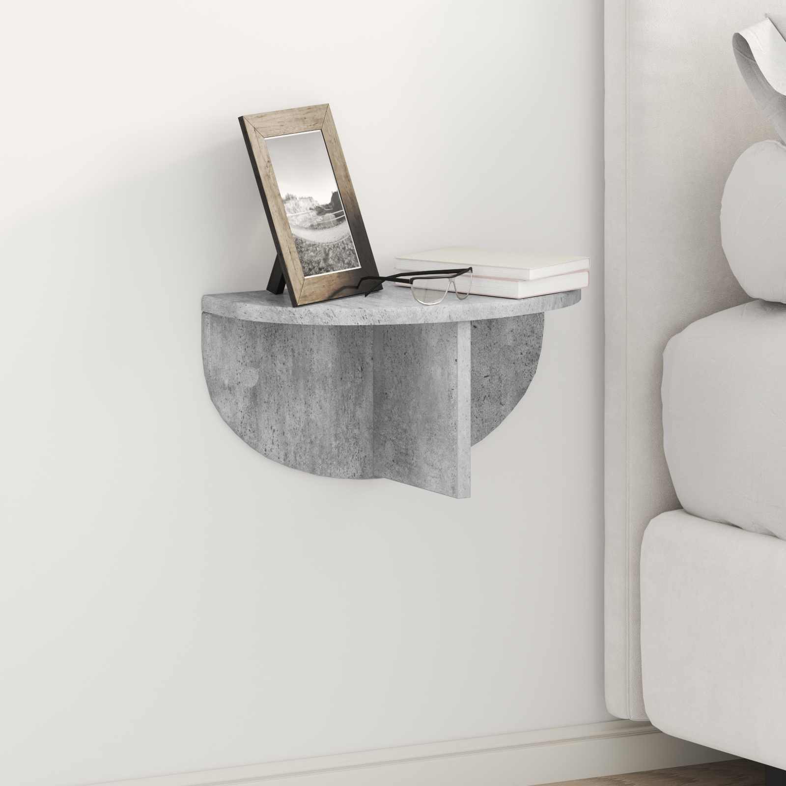 Ράφι Τοίχου Επιτοίχιο 2 pcs Σκυρόδεμα Γκρι 38 x 19 x 19 εκ