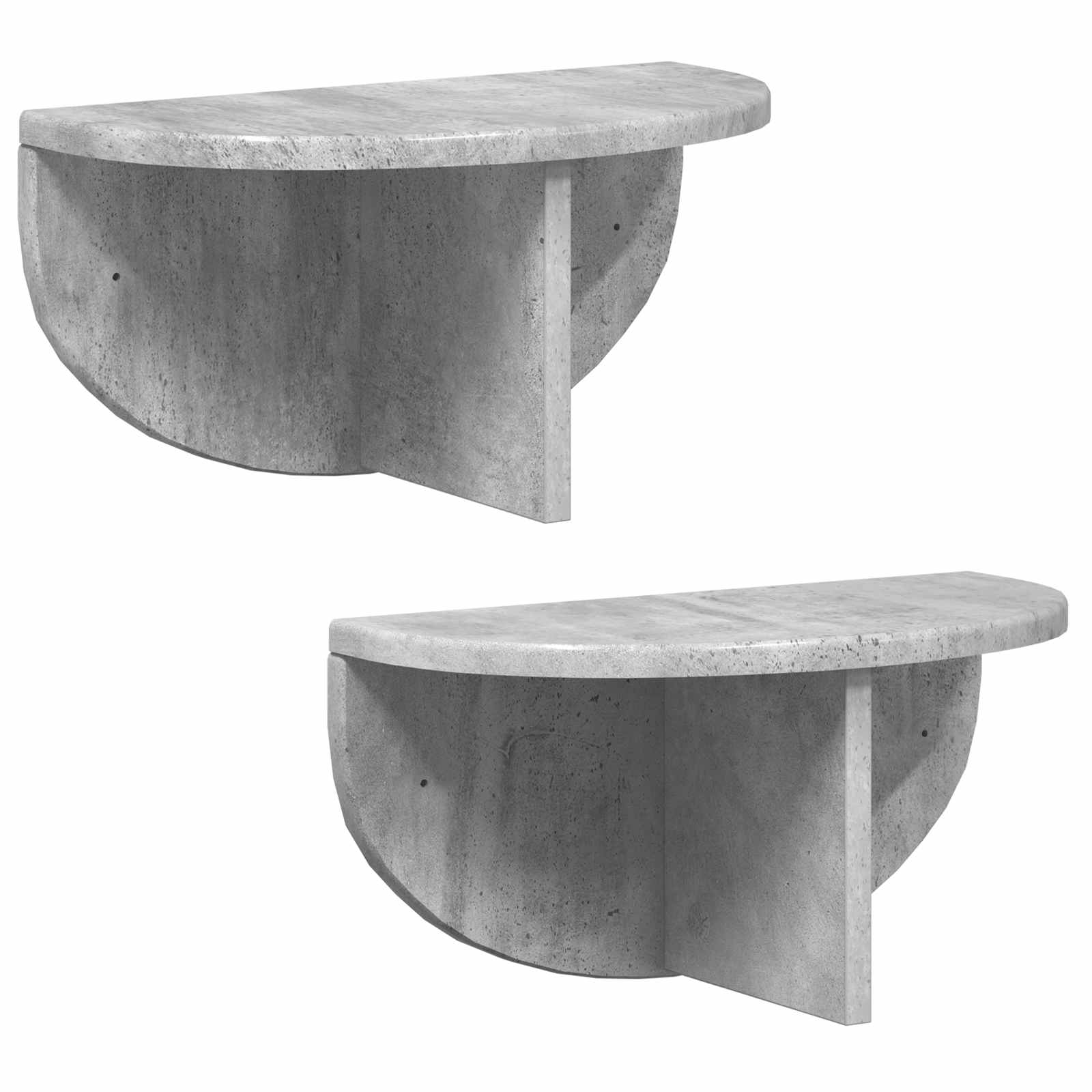 Ράφι Τοίχου Επιτοίχιο 2 pcs Σκυρόδεμα Γκρι 38 x 19 x 19 εκ